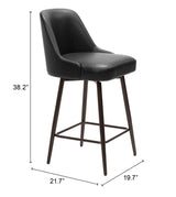 Keppel Black & Bronze Swivel Counter Stool - Ornate Home