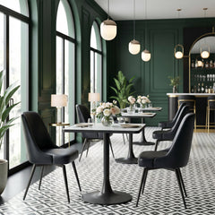Keppel Black Swivel Dining Chair (Set of 2) - Ornate Home