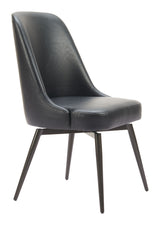 Keppel Black Swivel Dining Chair (Set of 2) - Ornate Home