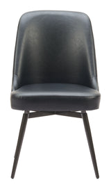 Keppel Black Swivel Dining Chair (Set of 2) - Ornate Home