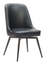 Keppel Black Swivel Dining Chair (Set of 2) - Ornate Home