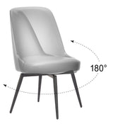 Keppel Black Swivel Dining Chair (Set of 2) - Ornate Home