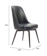 Keppel Black Swivel Dining Chair (Set of 2) - Ornate Home