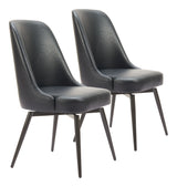Keppel Black Swivel Dining Chair (Set of 2) - Ornate Home