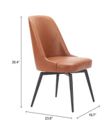 Keppel Brown Swivel Dining Chair (Set of 2) - Ornate Home