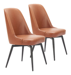 Keppel Brown Swivel Dining Chair (Set of 2) - Ornate Home