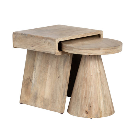 Keppler Natural Brown 2-Piece Nesting Tables - Ornate Home