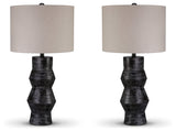 Kerbert Distressed Black 2-Piece Lamp Set (Online Special Price) - Ornate Home