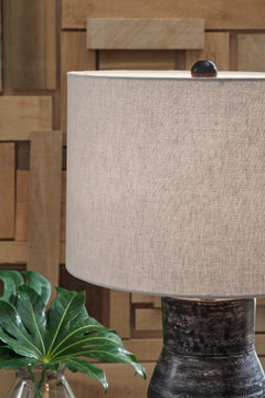 Kerbert Distressed Black 2-Piece Lamp Set - Ornate Home