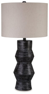 Kerbert Distressed Black Table Lamp - Ornate Home