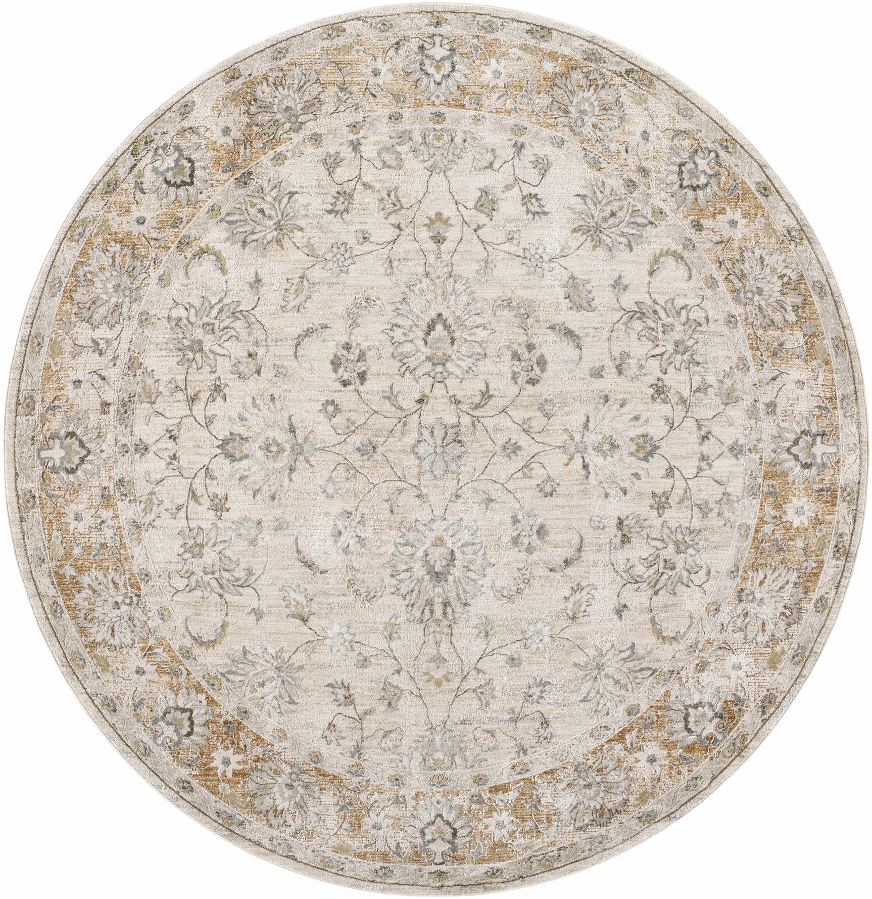 Kerem Cream Thick Luxe Damask Rug - Ornate Home