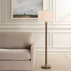 Keros Dark Oak Floor Lamp - Ornate Home