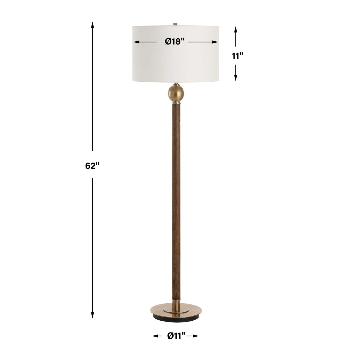 Keros Dark Oak Floor Lamp - Ornate Home