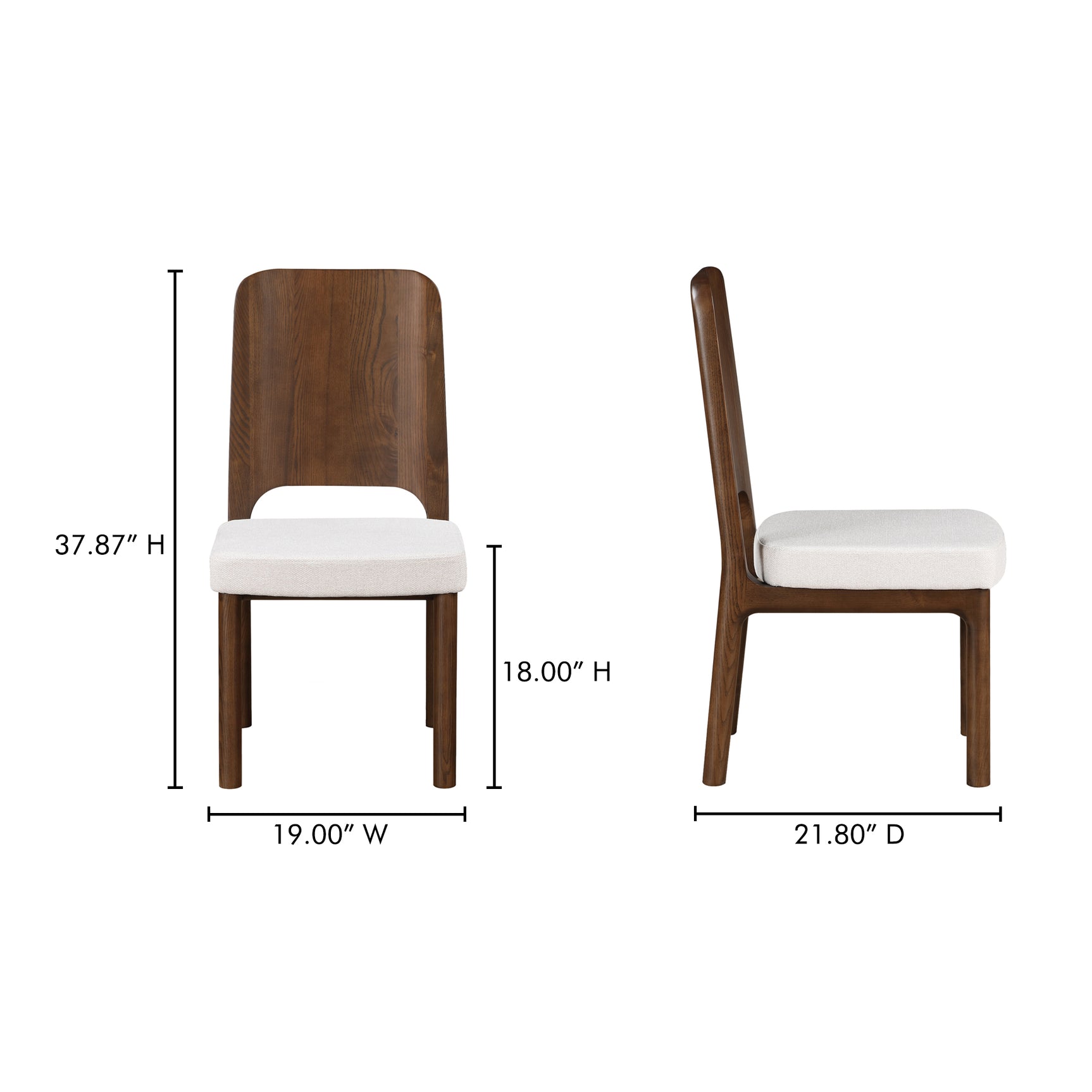 Kerr Ash Beige Dining Chair Walnut Stained (Set of 2) - Ornate Home