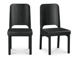 Kerr Black Dining Chair Vegan Leather (Set of 2) - Ornate Home