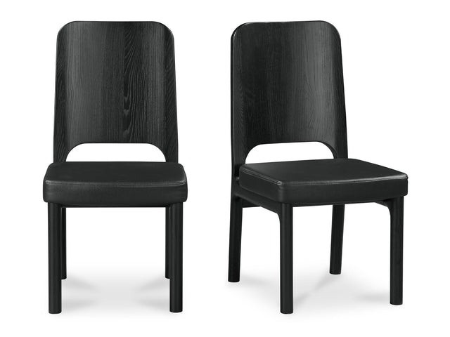 Kerr Black Dining Chair Vegan Leather (Set of 2) - Ornate Home