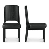 Kerr Black Dining Chair Vegan Leather (Set of 2) - Ornate Home