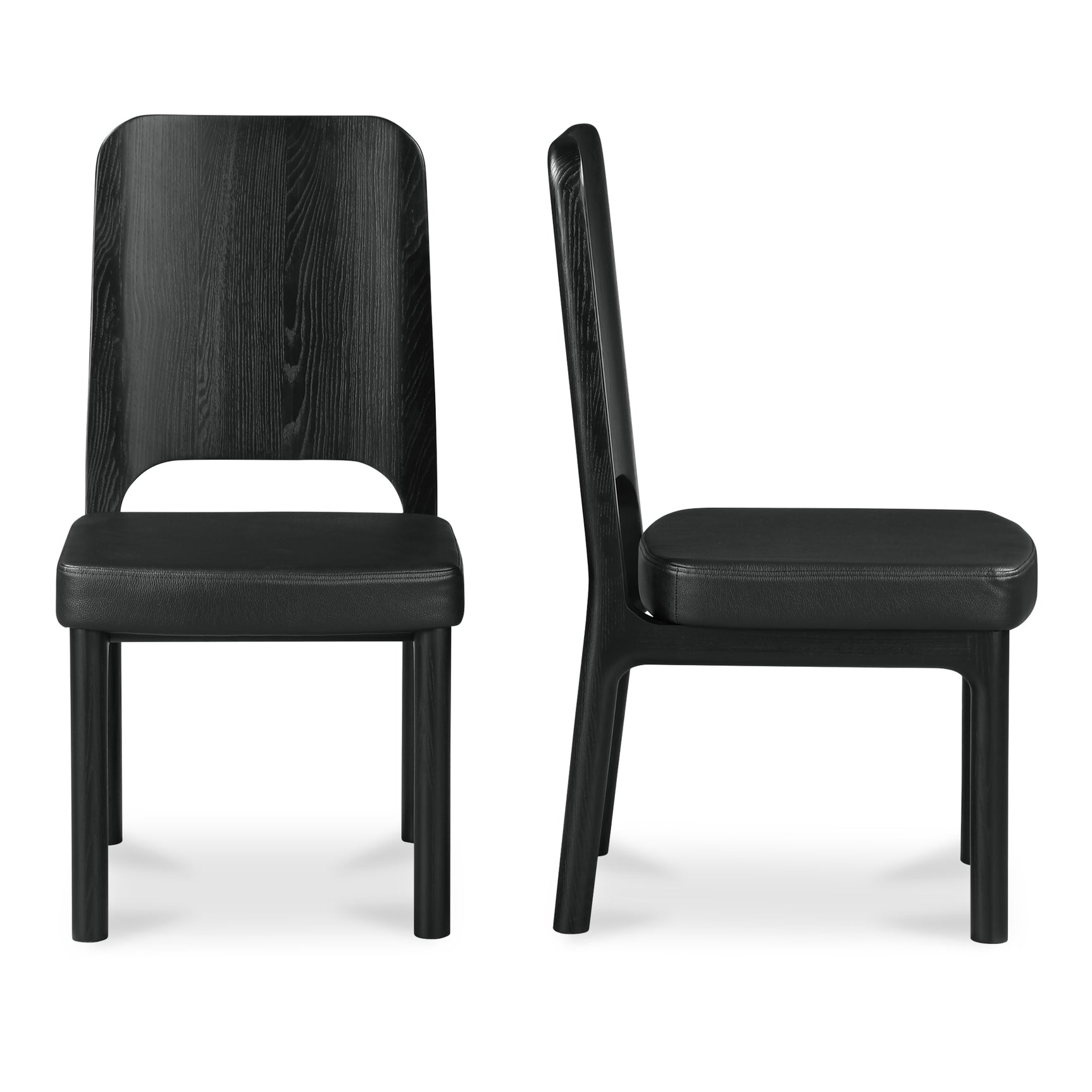 Kerr Black Dining Chair Vegan Leather (Set of 2) - Ornate Home