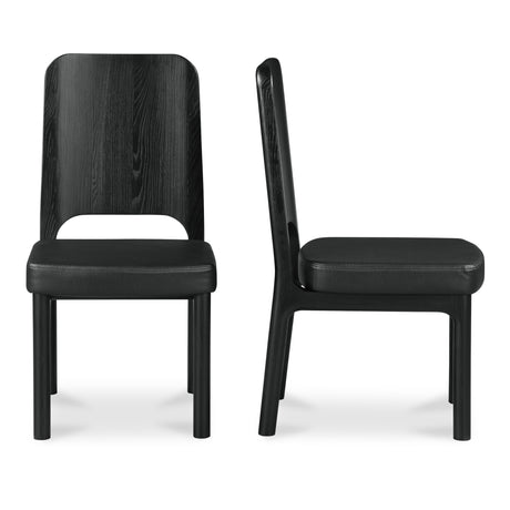 Kerr Black Dining Chair Vegan Leather (Set of 2) - Ornate Home