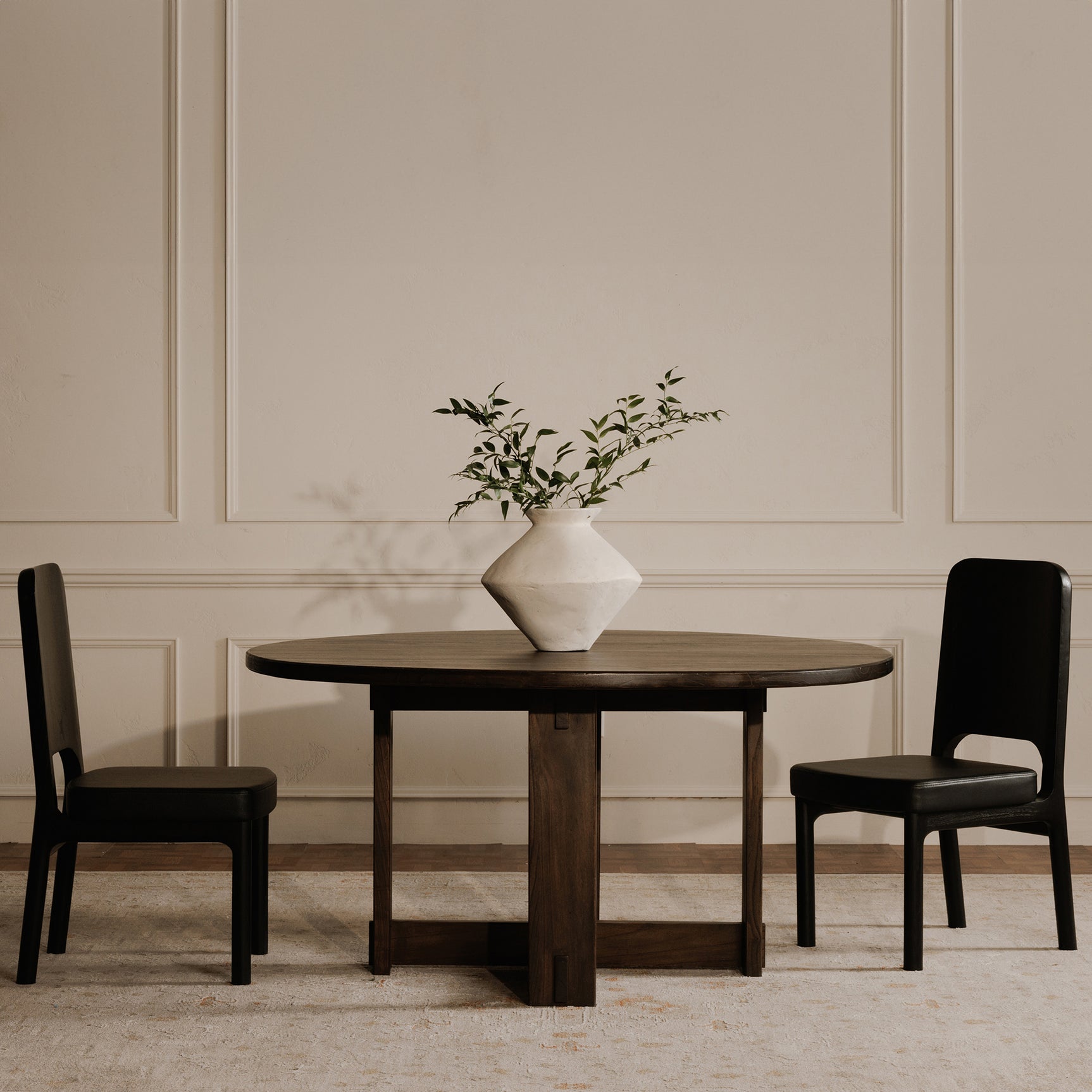 Kerr Black Dining Chair Vegan Leather (Set of 2) - Ornate Home