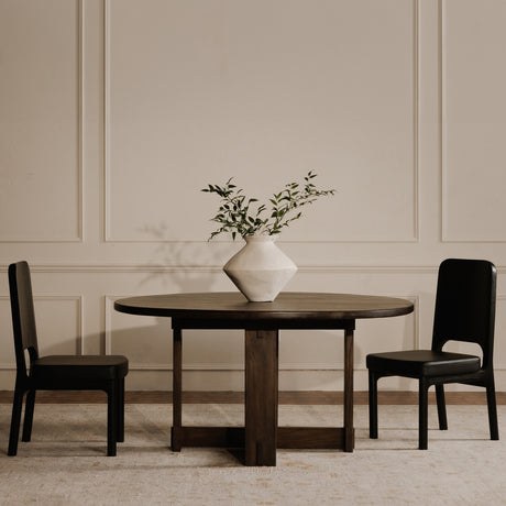 Kerr Black Dining Chair Vegan Leather (Set of 2) - Ornate Home