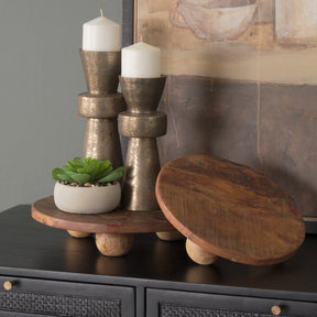 Kerra Brown Large Solid Reclaimed Wood Tray - Ornate Home