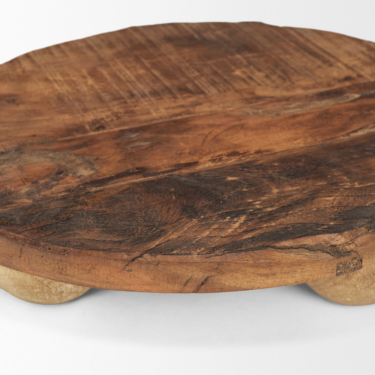 Kerra Brown Small Solid Reclaimed Wood Tray - Ornate Home