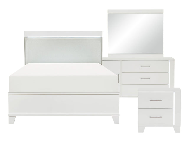 Kerren White 4-piece Queen Bedroom Set - Ornate Home