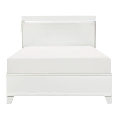 Kerren White High Gloss California King Bed - Ornate Home