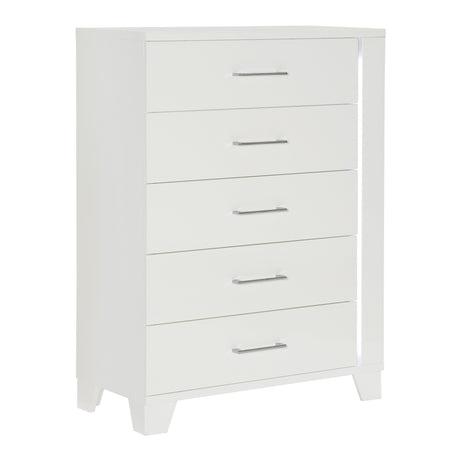 Kerren White High Gloss Chest - Ornate Home