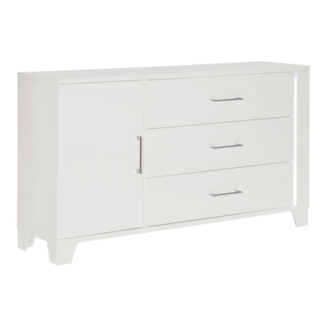 Kerren White High Gloss Dresser - Ornate Home