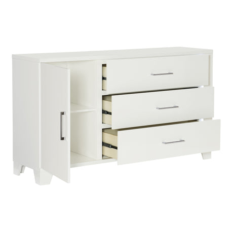 Kerren White High Gloss Dresser - Ornate Home