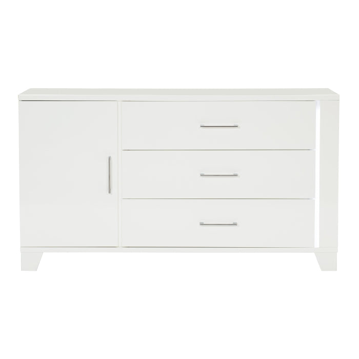Kerren White High Gloss Dresser - Ornate Home
