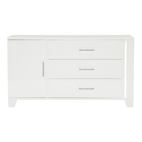 Kerren White High Gloss Dresser - Ornate Home