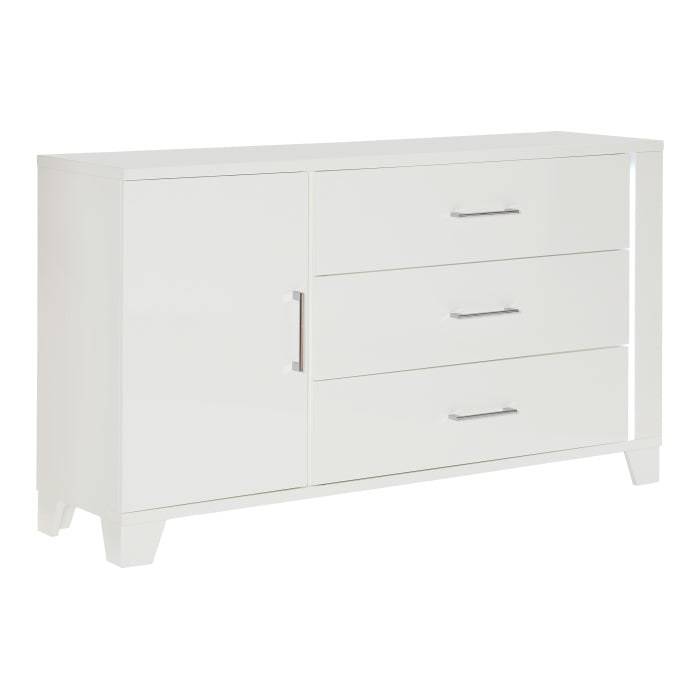 Kerren White High Gloss Dresser - Ornate Home