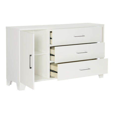 Kerren White High Gloss Dresser - Ornate Home