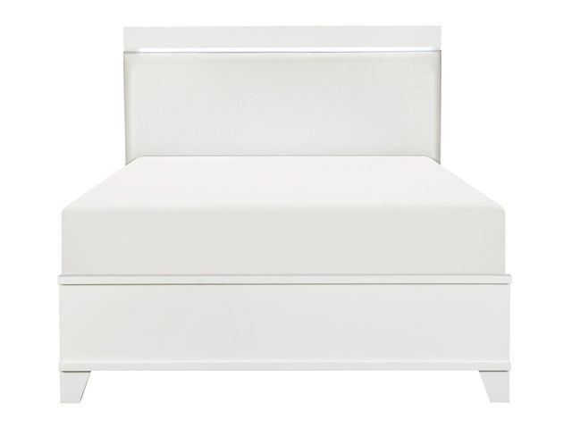 Kerren White High Gloss Eastern King Bed - Ornate Home