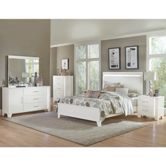 Kerren White High Gloss Full Bed - Ornate Home