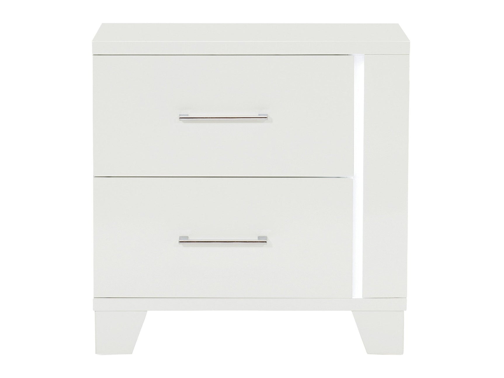 Kerren White High Gloss Nightstand - Ornate Home