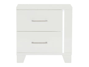 Kerren White High Gloss Nightstand - Ornate Home