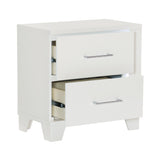 Kerren White High Gloss Nightstand - Ornate Home