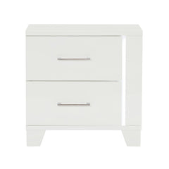 Kerren White High Gloss Nightstand - Ornate Home