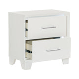 Kerren White High Gloss Nightstand - Ornate Home