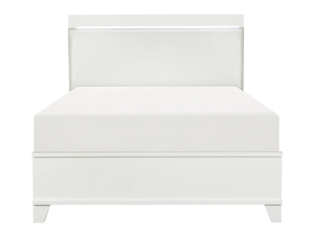 Kerren White High Gloss Queen Bed - Ornate Home
