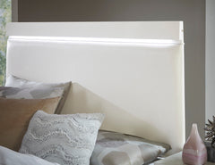 Kerren White High Gloss Queen Bed - Ornate Home