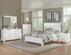 Kerren White High Gloss Queen Bed - Ornate Home