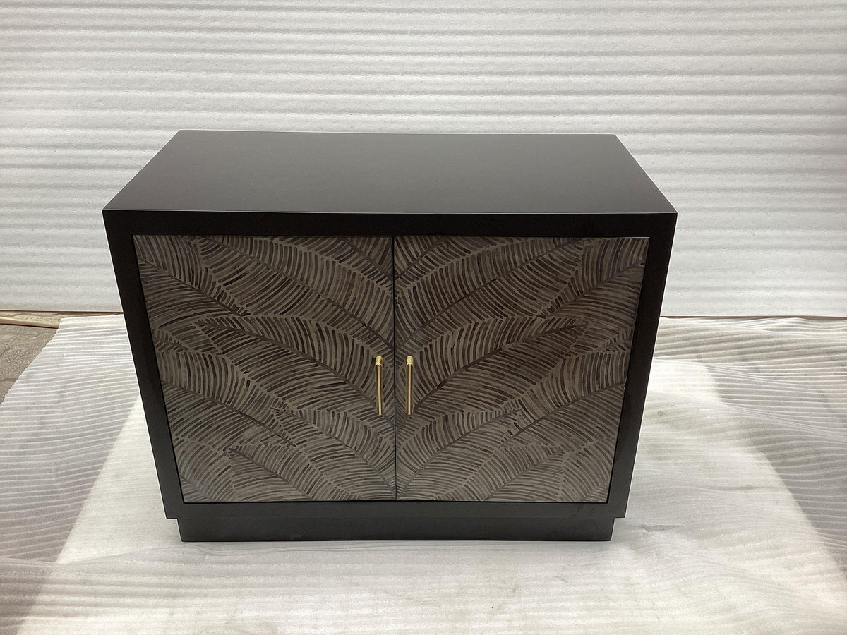 Kerrick Beige And Black 2-door Bone Inlay Accent Cabinet - Ornate Home