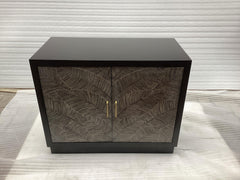 Kerrick Beige And Black 2-door Bone Inlay Accent Cabinet - Ornate Home