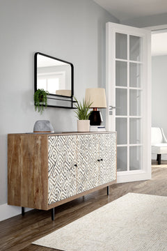 Kerrings Brown/Black/White Accent Cabinet - Ornate Home