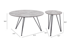 Kerris Gray & Black Coffee Table Set (2-Piece) - Ornate Home
